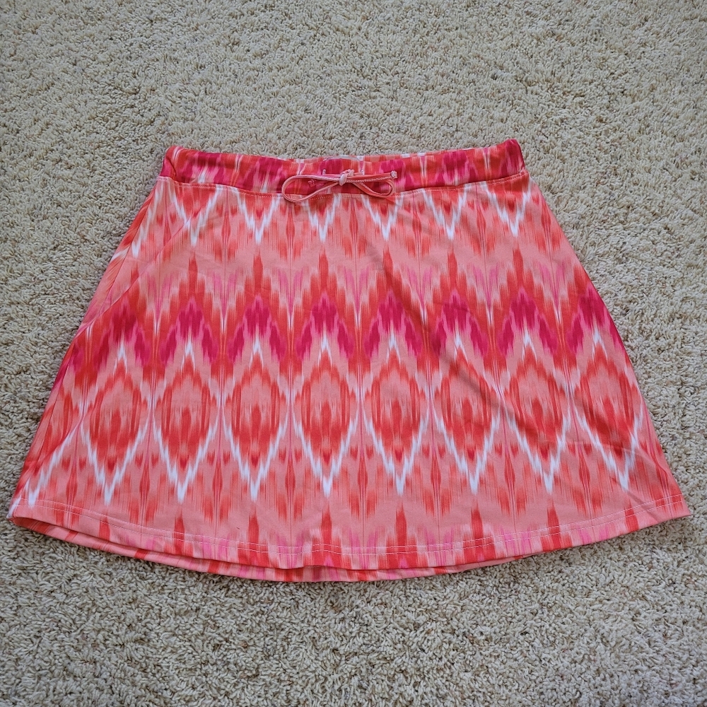 Tehama Zig Zag Golf Skirt M Pink Orange Athleisure Summer